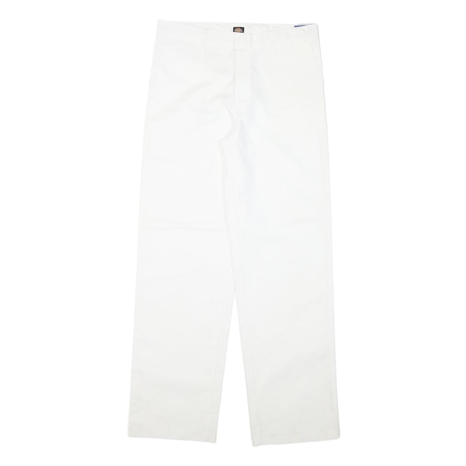 DICKIES Womens Cotton Blend White Regular Fit Straight Leg Trousers W30 L30 Refurbished - N/A refurbished available on Cerqular