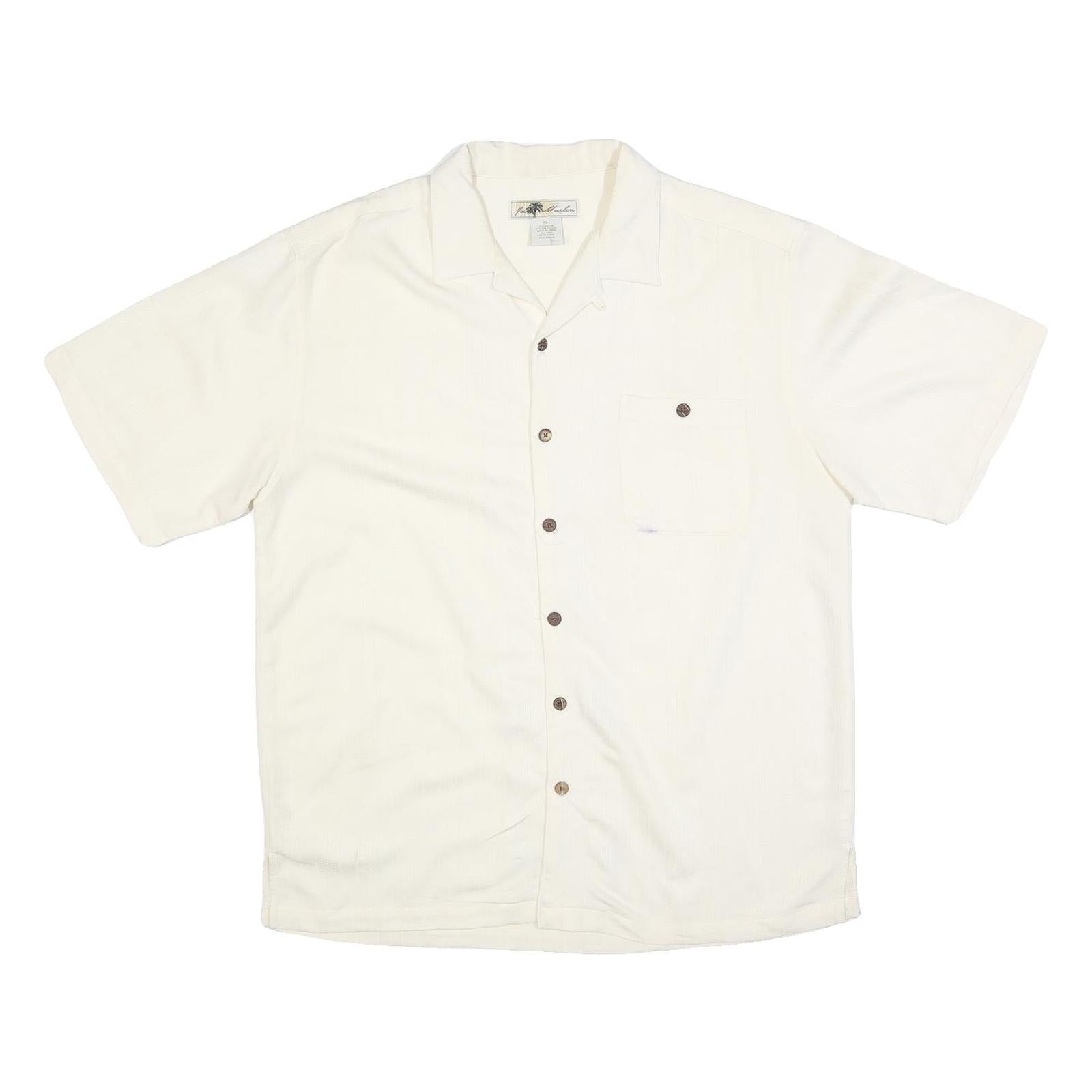 JOE MARLIN Mens Cream Rayon Shirt XL Casual Summer Button Pocket Refurbished - N/A refurbished available on Cerqular