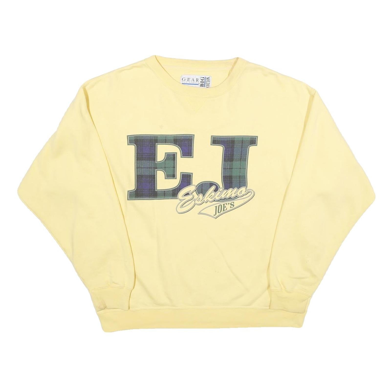 GEAR FOR SPORTS Mens Yellow Eskimo Joes Crew Neck Sweatshirt S Cotton Blend Refurbished - N/A refurbished available on Cerqular