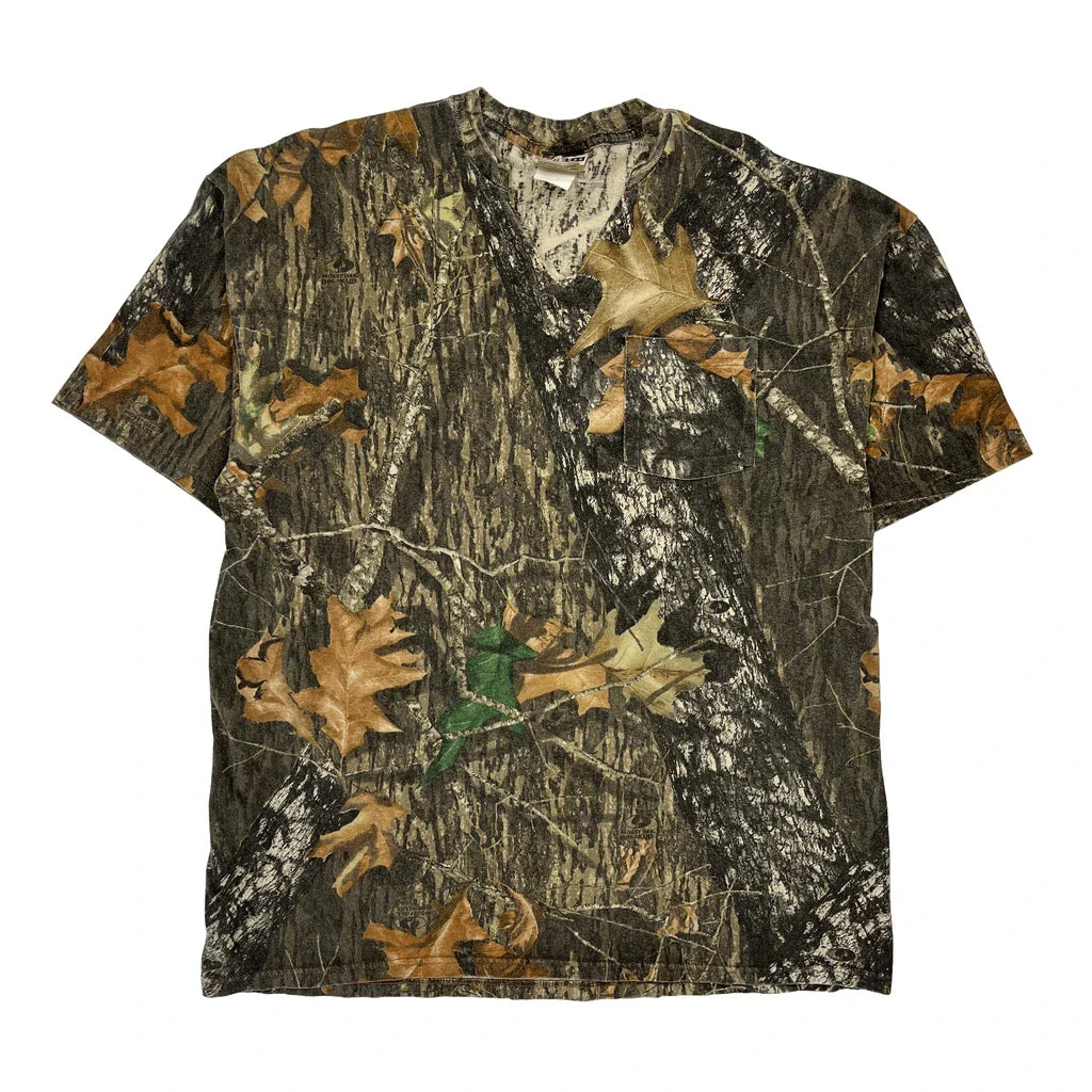 Jerzees Camo T-Shirt - XL Green Cotton Refurbished - Thrifted (note: this is a term often used to describe second- refurbished available on Cerqular