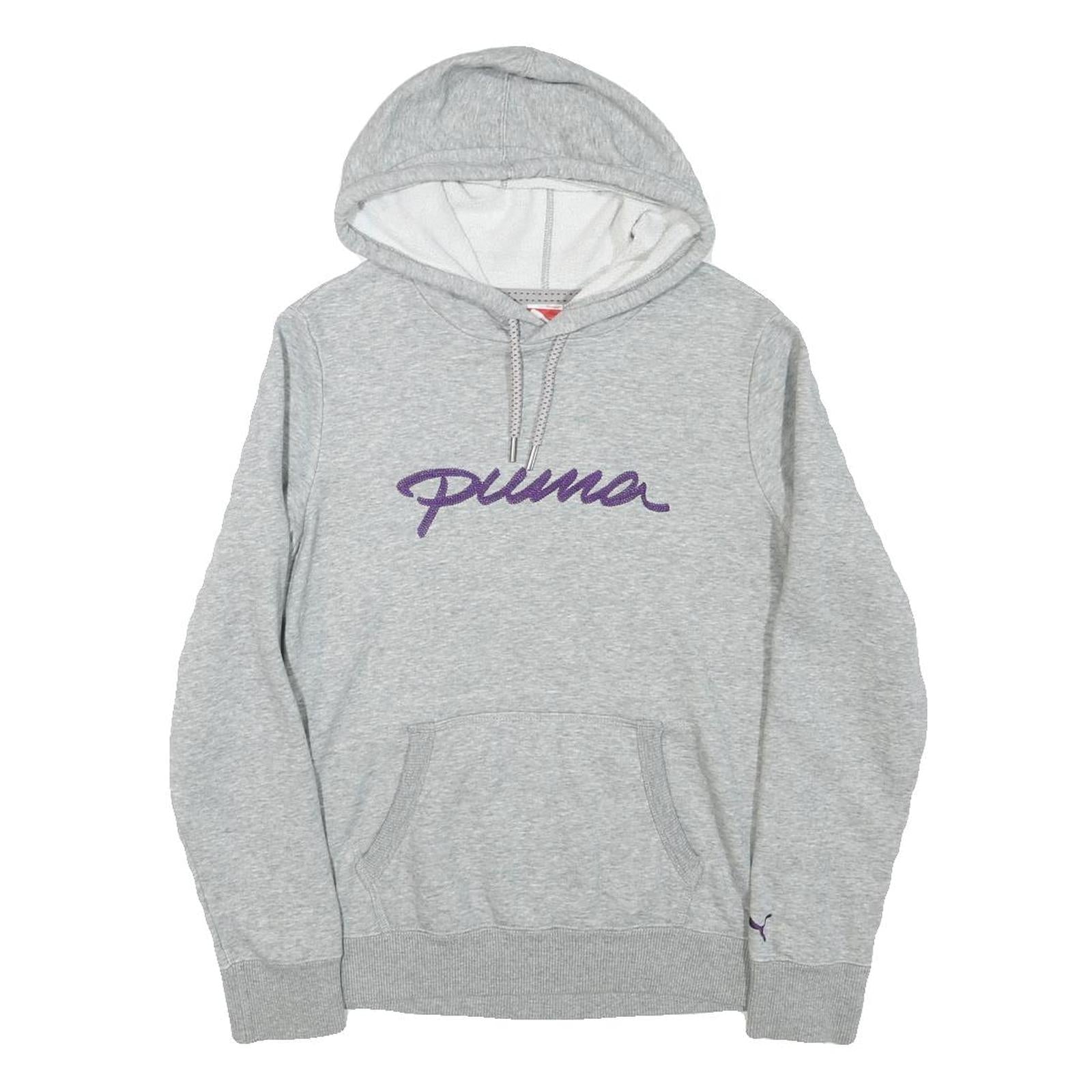 PUMA Womens Grey Hoodie S Cotton Blend Pullover Casual Hoodie Refurbished - N/A refurbished available on Cerqular