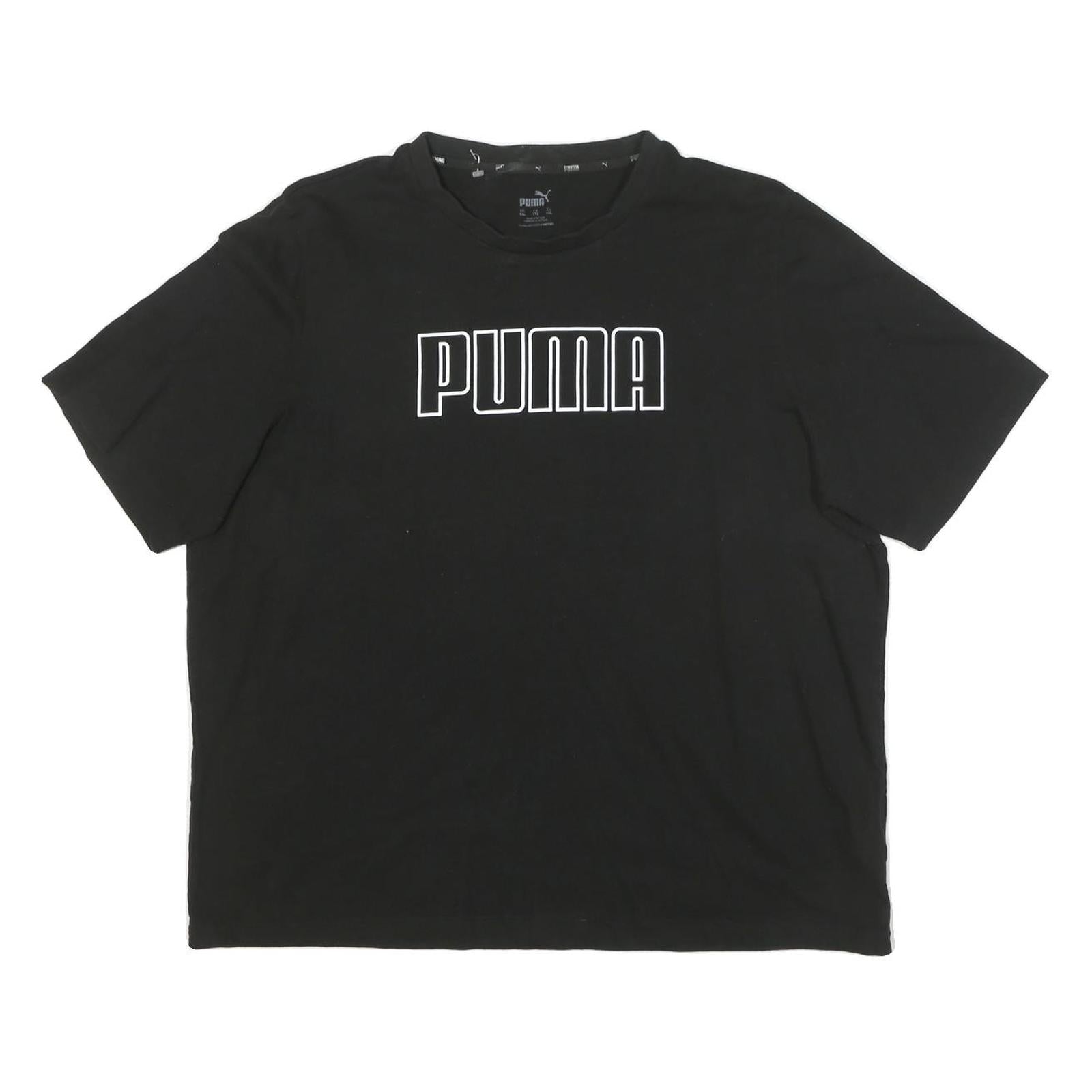 PUMA Mens Black Graphic T-Shirt 2XL Short Sleeve Crew Neck Logo Print Refurbished - N/A refurbished available on Cerqular