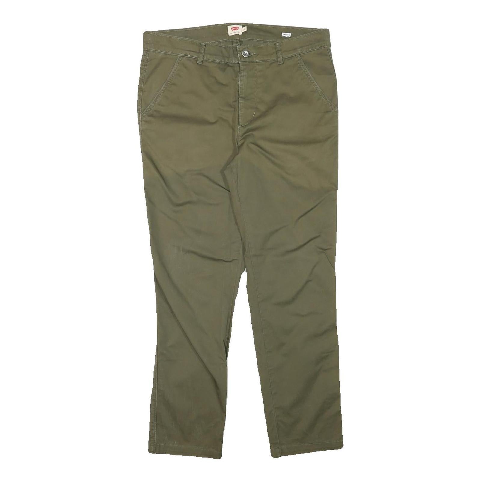 LEVI'S Mens Cotton Blend Olive Slim Tapered Trousers W32 L26 Casual Comfortable Refurbished - N/A refurbished available on Cerqular