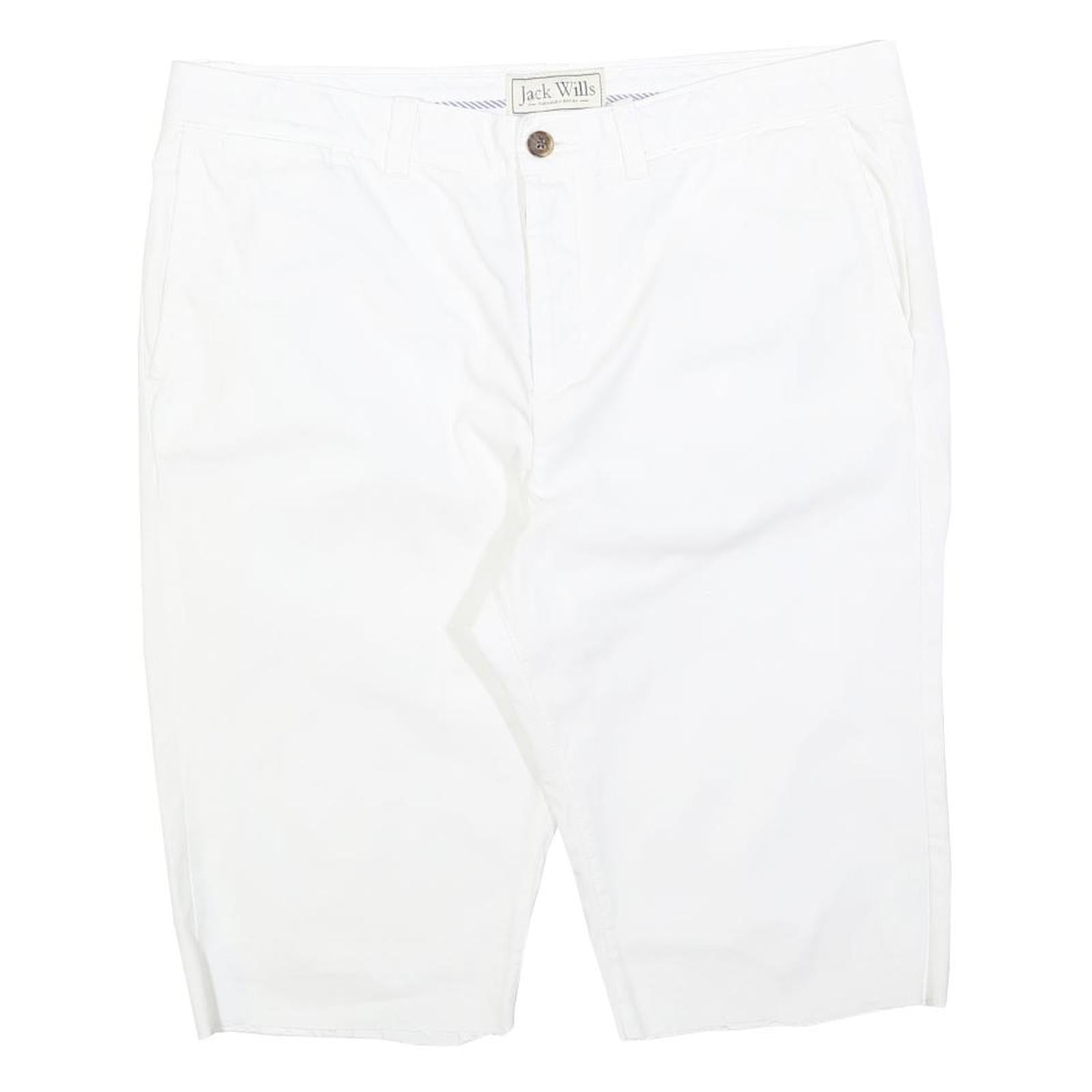 JACK WILLS Mens White Casual Cotton Blend Shorts L W36 Classic Fit Summer Refurbished - N/A refurbished available on Cerqular