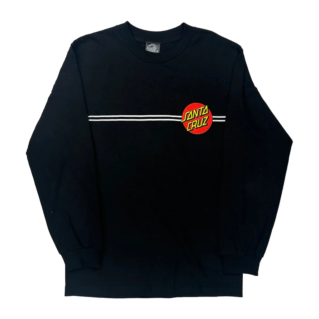 Skateboarding Santa Cruz Graphic Long Sleeve T-Shirt - Small Black Cotton Refurbished - Thrifted (note: this is a term often used to describe second- refurbished available on Cerqular