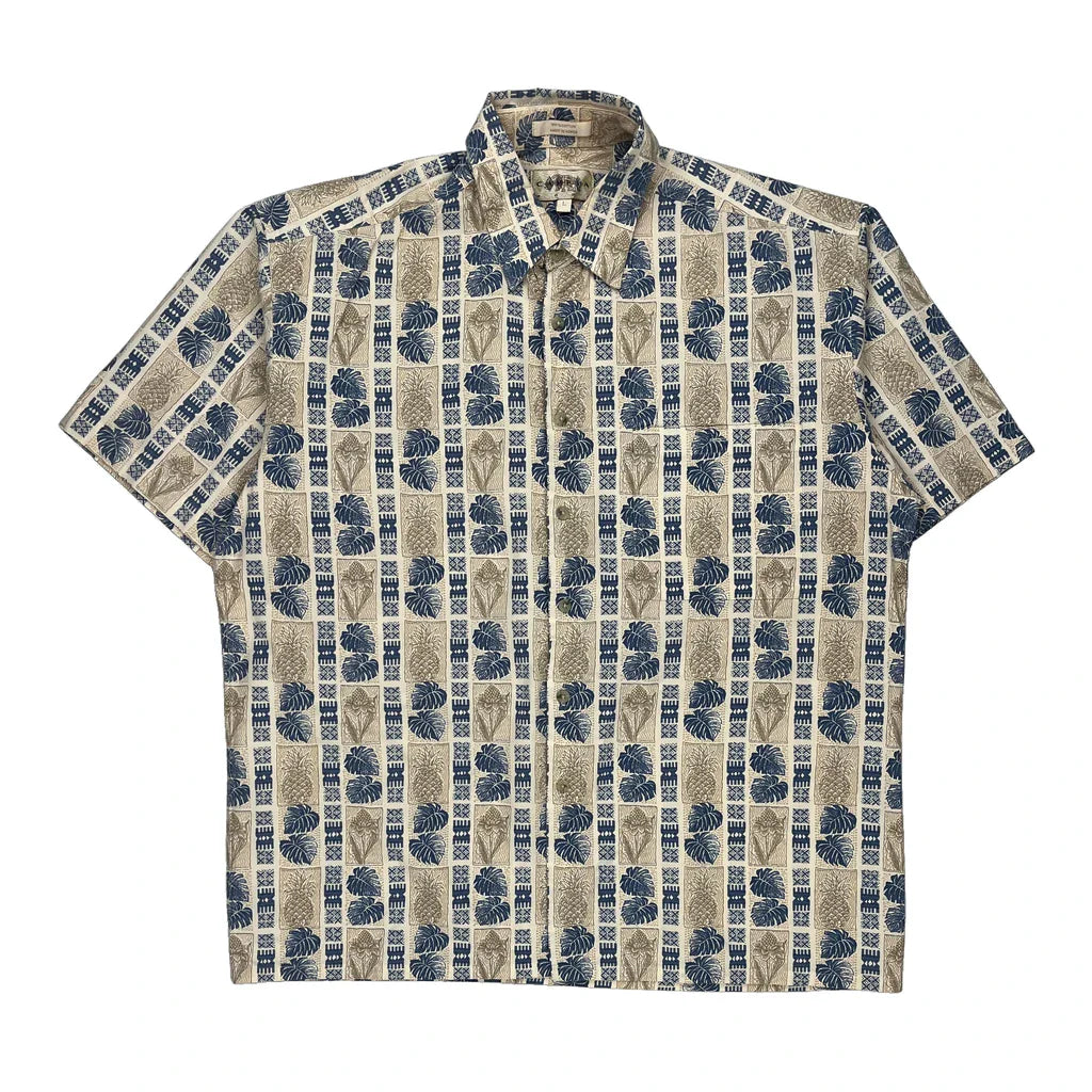 Campia Hawaiian Shirt - Large Beige Cotton Refurbished - Thrifted (note: this is a term often used to describe second- refurbished available on Cerqular