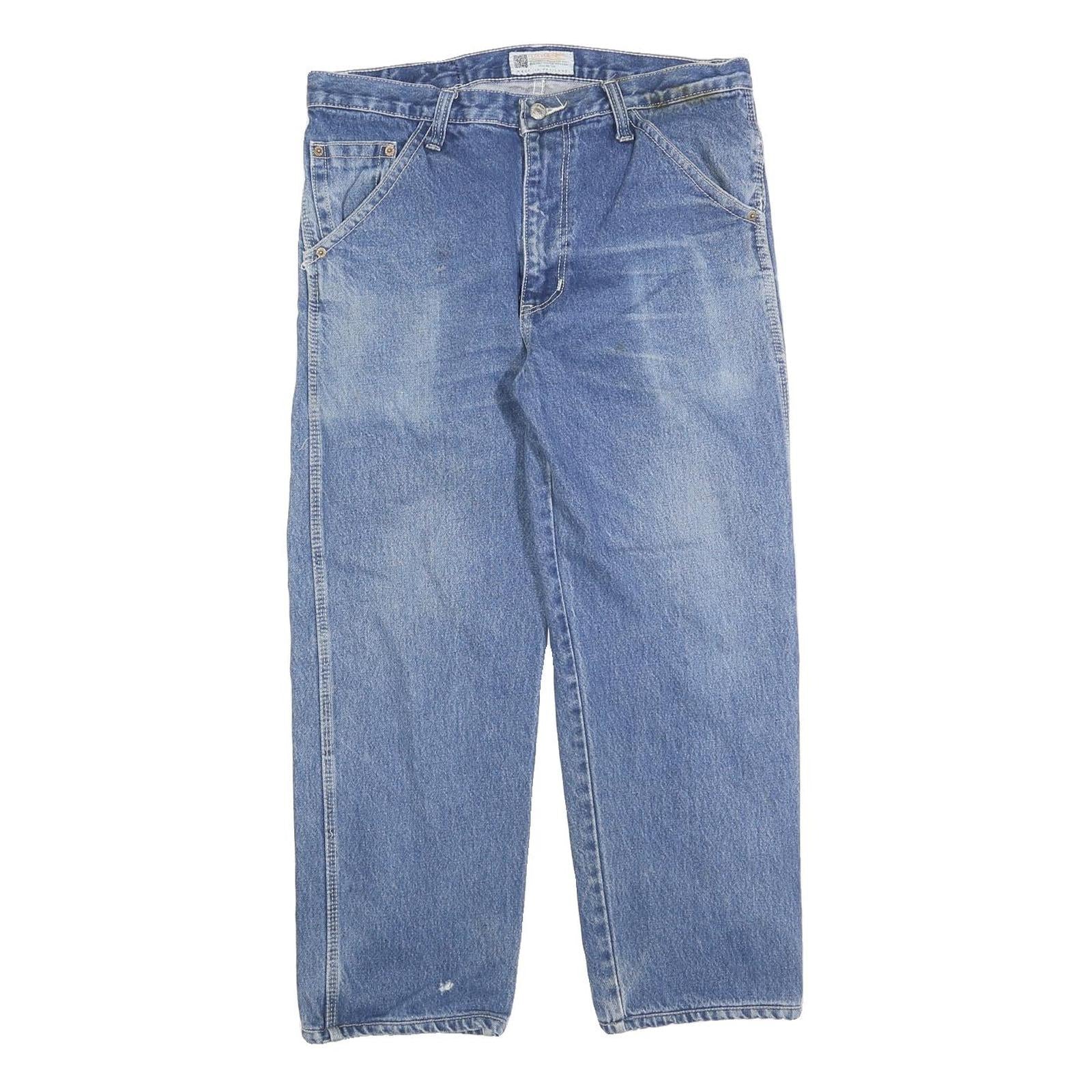 OXYGENE Mens Regular Fit Blue Denim Jeans W34 L26 Zip Closure Classic Style Refurbished - N/A refurbished available on Cerqular