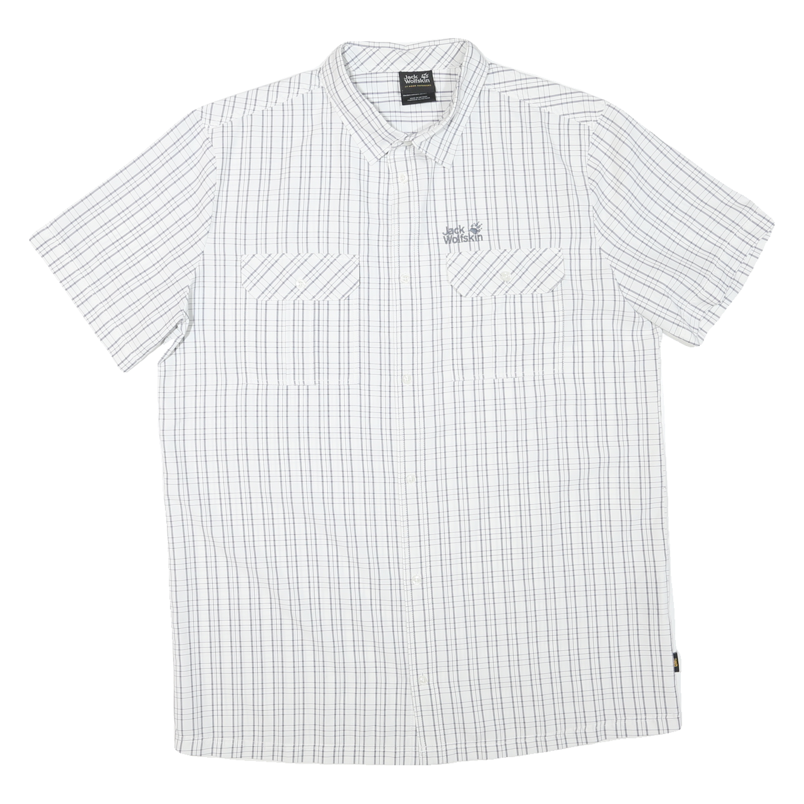 JACK WOLFSKIN Mens White & Grey Checked Short Sleeve Shirt XL Outdoor Casual Refurbished - N/A refurbished available on Cerqular