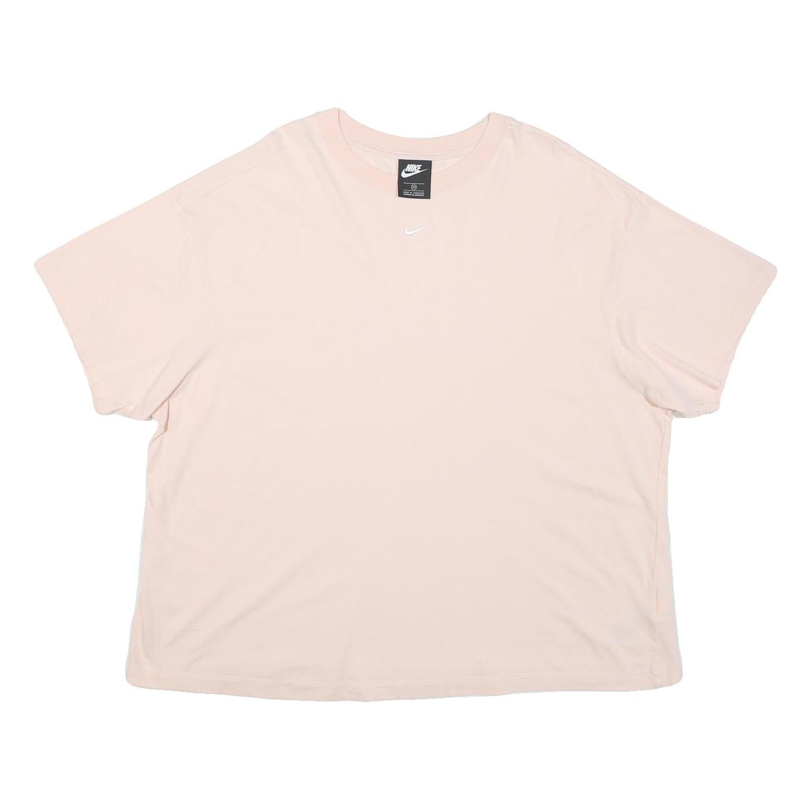 NIKE Womens Pink Cotton T-Shirt 2XL Short Sleeve Crew Neck Casual Top Refurbished - N/A refurbished available on Cerqular