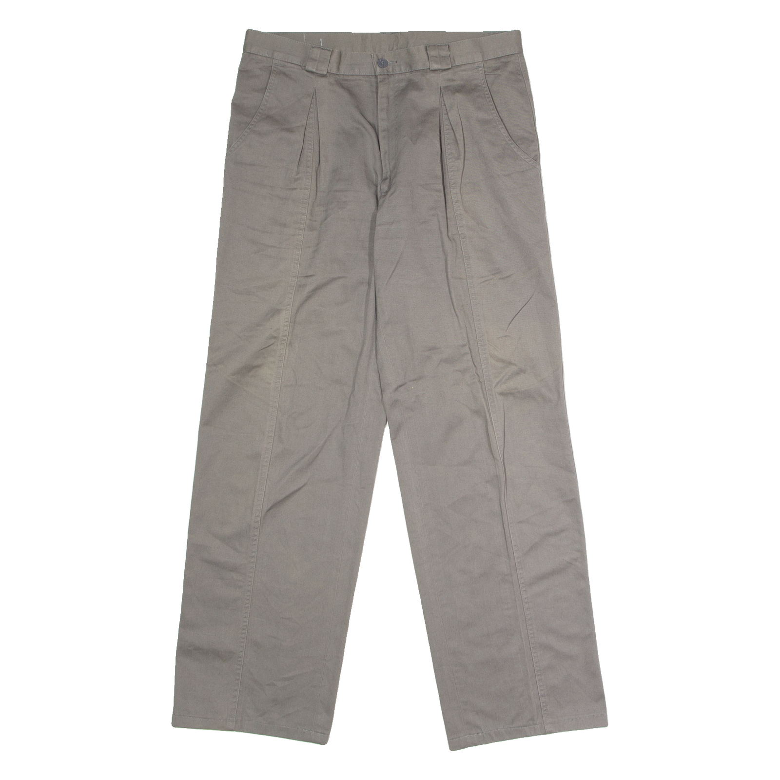 FREY Mens Twill Trousers Grey Regular Straight W33 L30 Refurbished - N/A refurbished available on Cerqular
