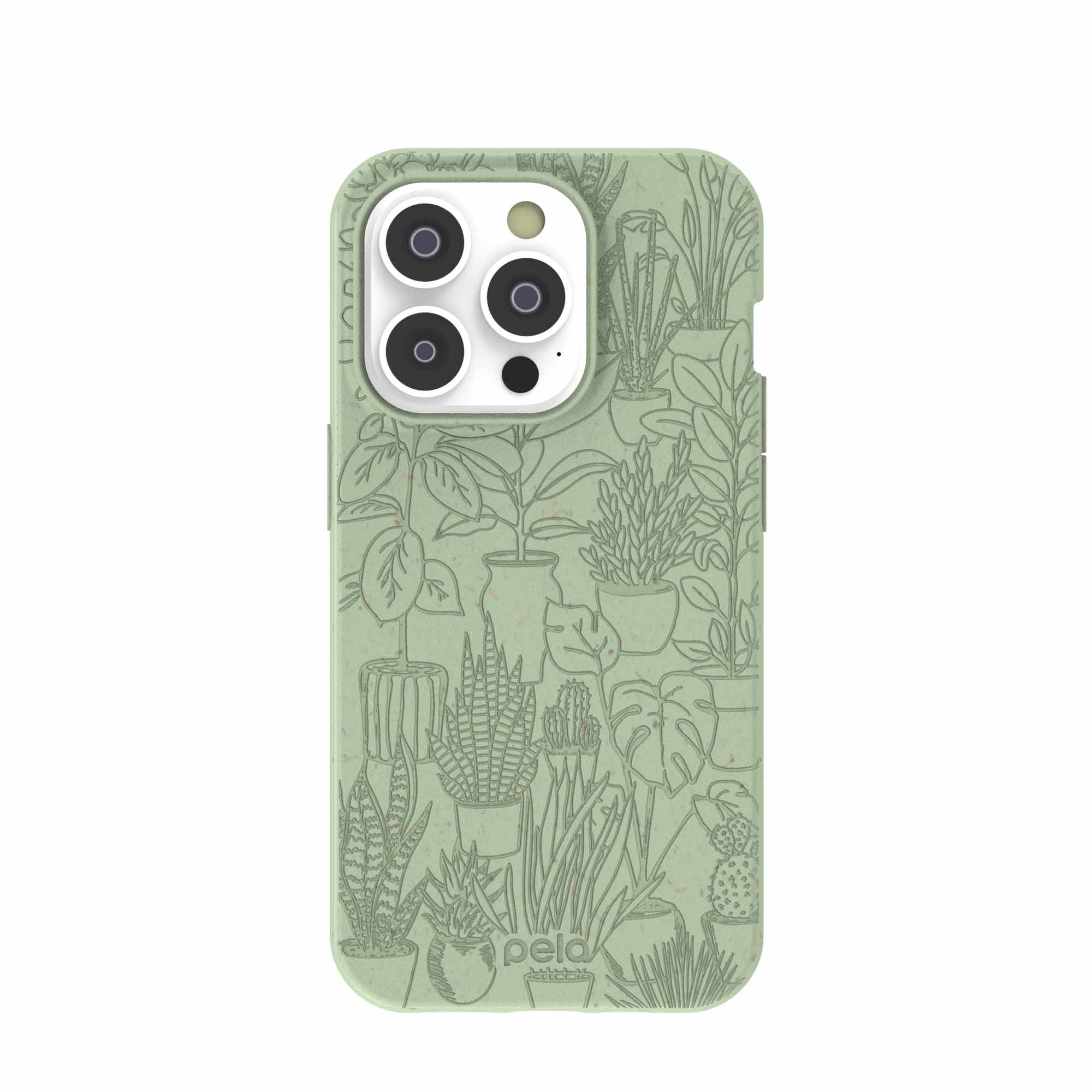 Sage Green Green Oasis iPhone 14 Pro Case Refurbished - Pela Case refurbished available on Cerqular