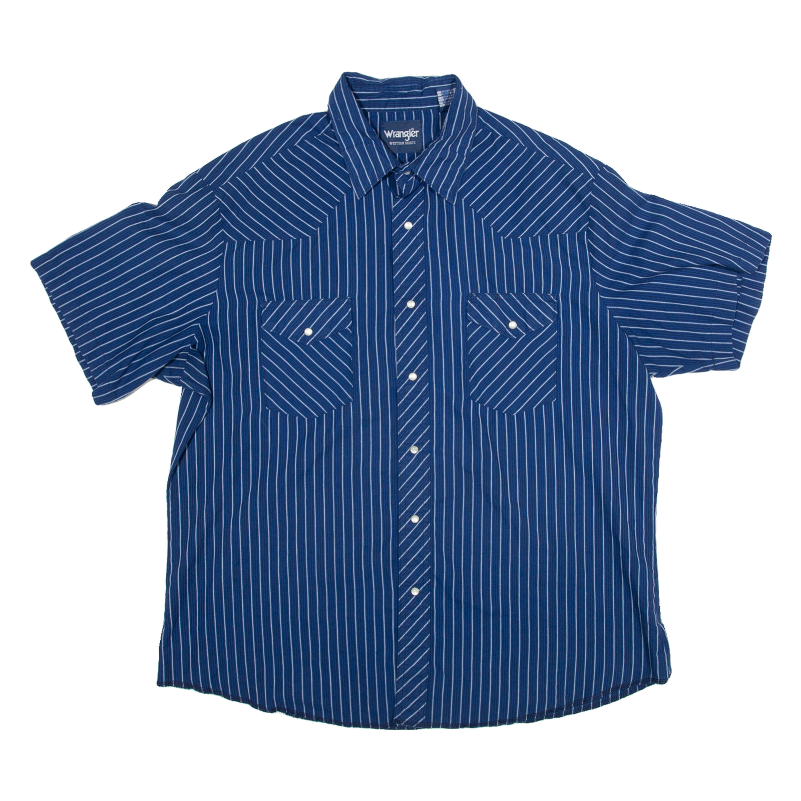 WRANGLER Mens Shirt Blue Striped XL Refurbished - N/A refurbished available on Cerqular