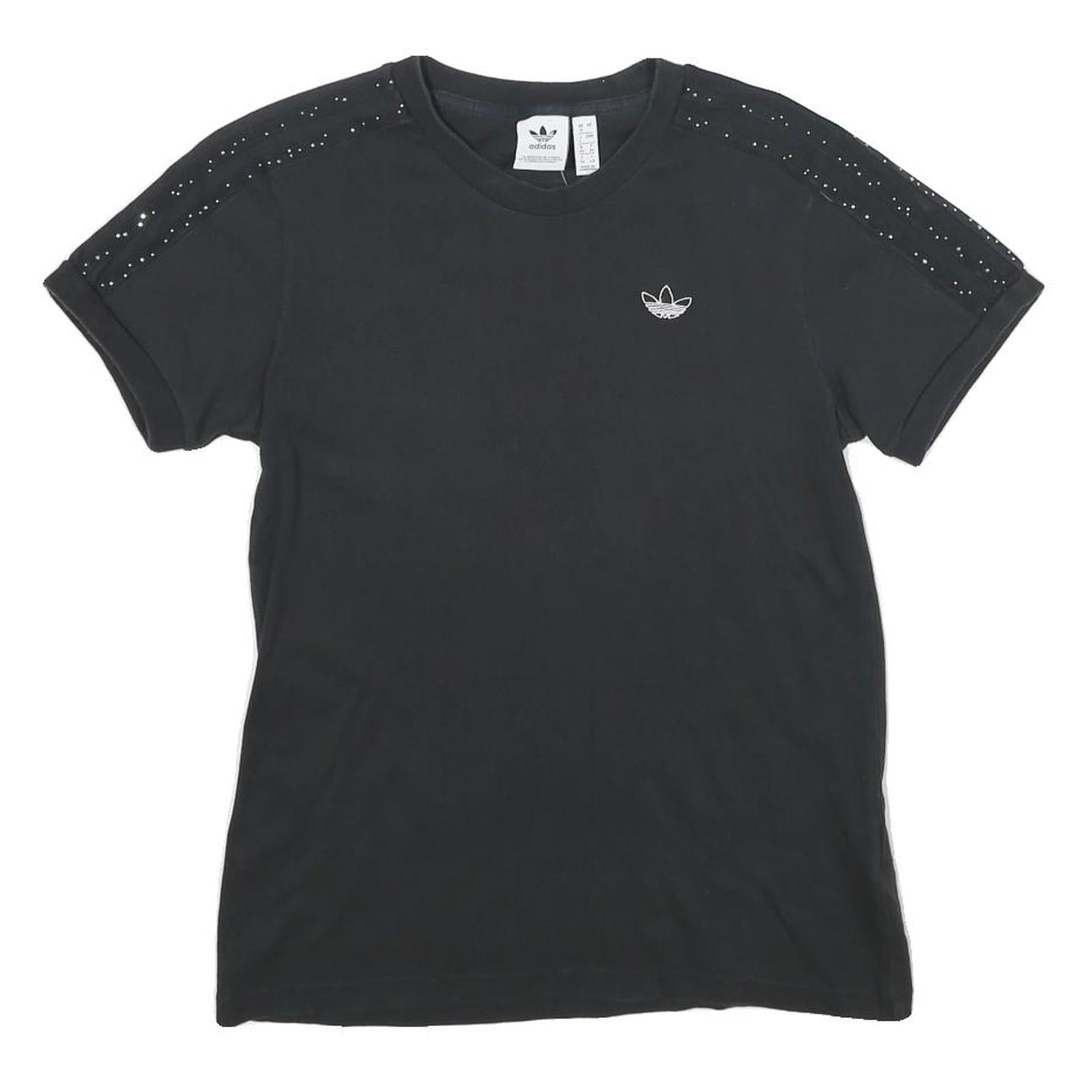 ADIDAS Womens Black T-Shirt UK 8 Short Sleeve Crew Neck Cotton Classic Casual Refurbished - N/A refurbished available on Cerqular