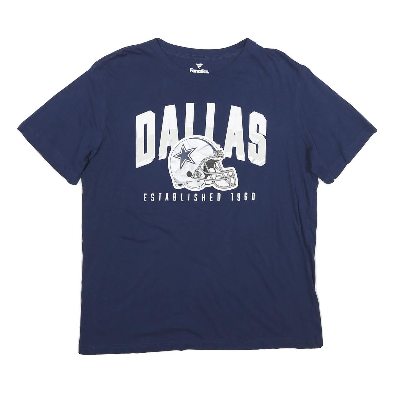 FANATICS Mens Navy Blue Dallas Graphic T-Shirt XL Short Sleeve Crew Neck Cotton Refurbished - N/A refurbished available on Cerqular