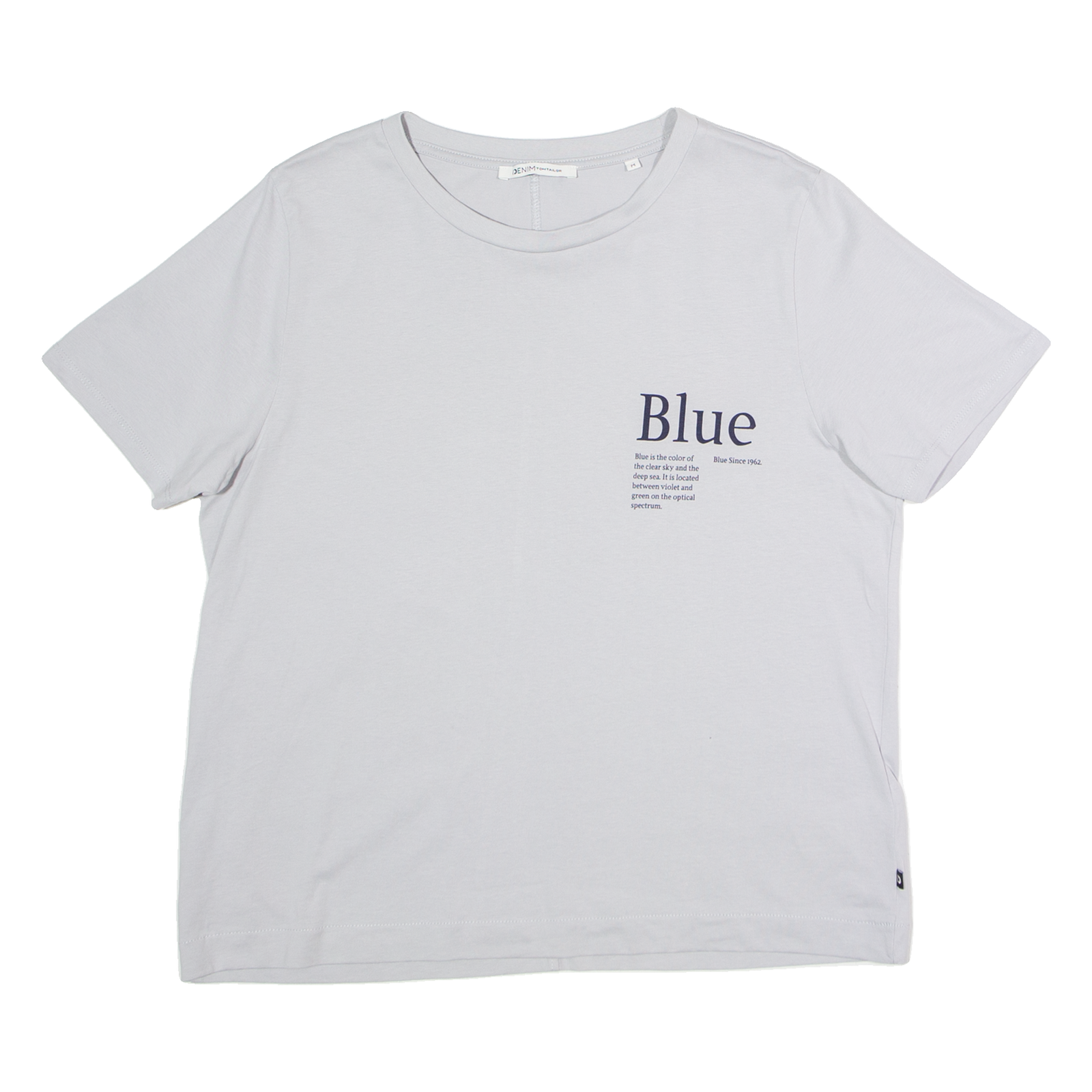 TOM TAILOR Blue Womens T-Shirt Grey Crew Neck M Refurbished - N/A refurbished available on Cerqular