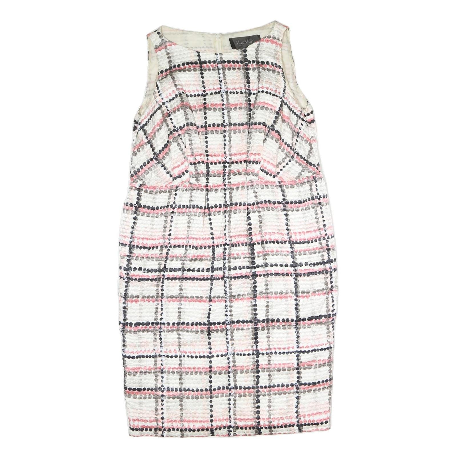 MAX MARA Womens White & Pink Checked Sleeveless Knee Length Dress Polyester L Refurbished - N/A refurbished available on Cerqular