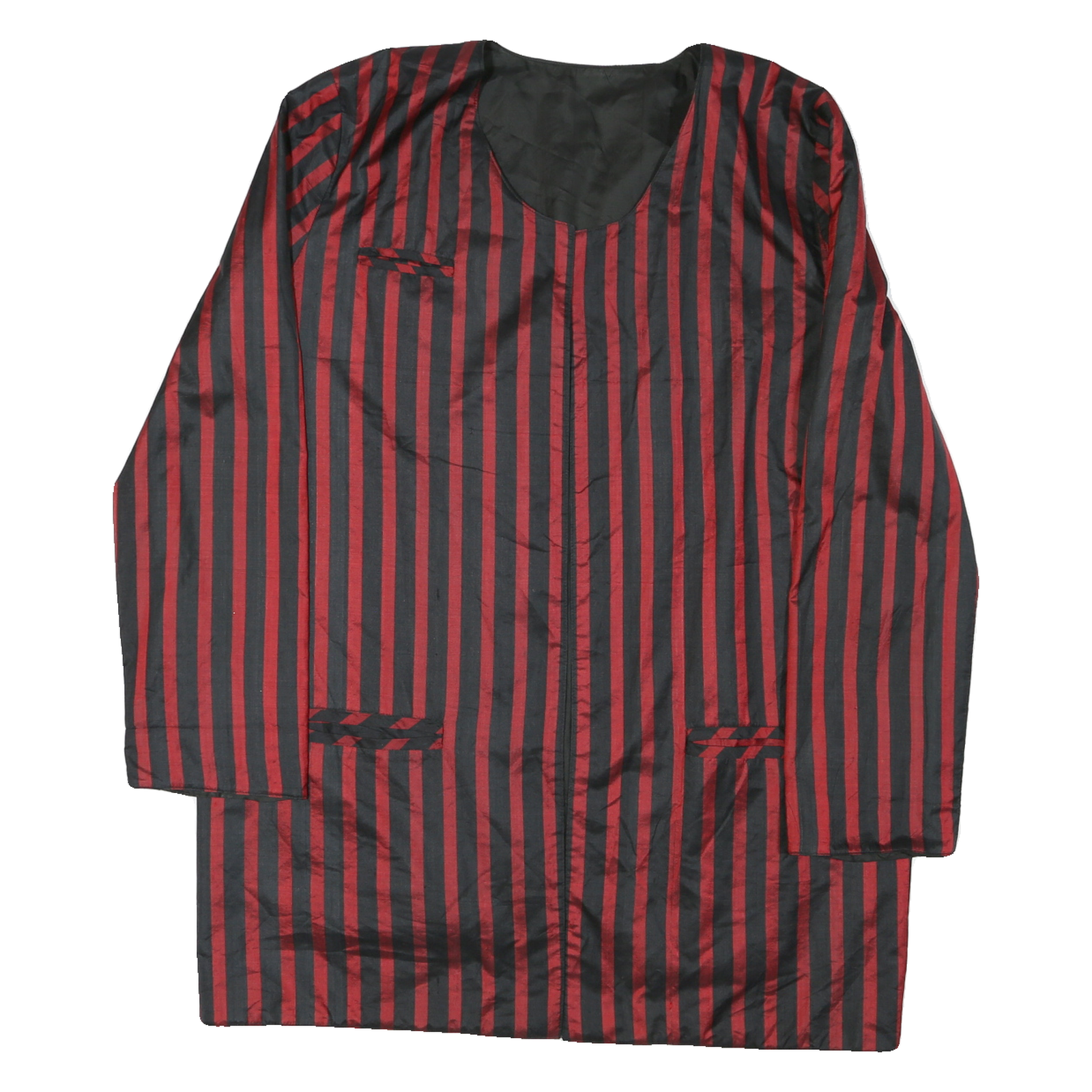 Mens Red & Black Striped Classic Cotton Blend Jacket L Long Sleeve Plain Refurbished - N/A refurbished available on Cerqular