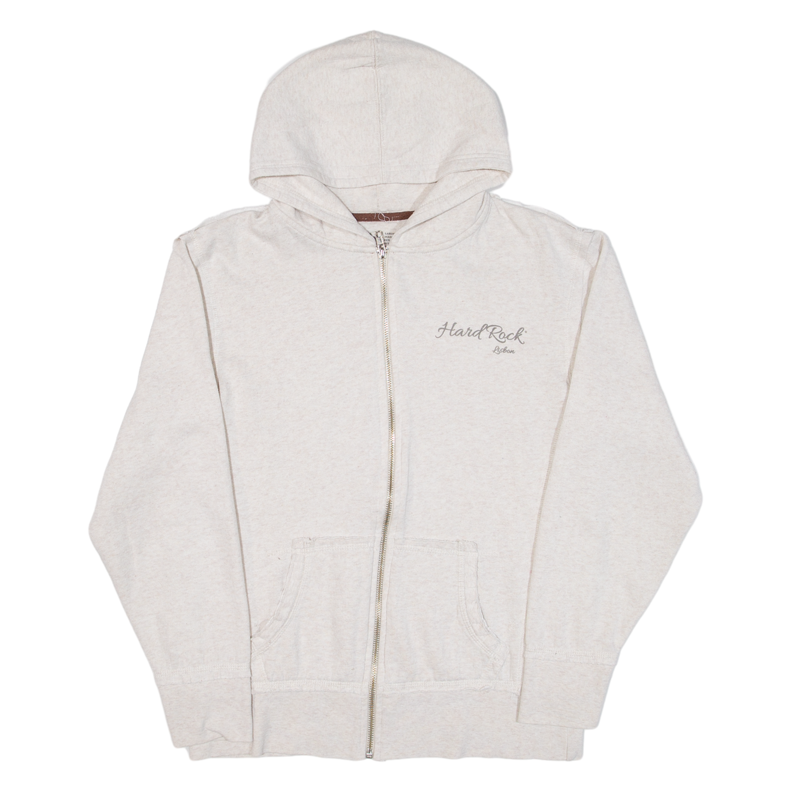 HARD ROCK CAFE Lisbon Womens Grey Hoodie Full Zip L Refurbished - N/A refurbished available on Cerqular