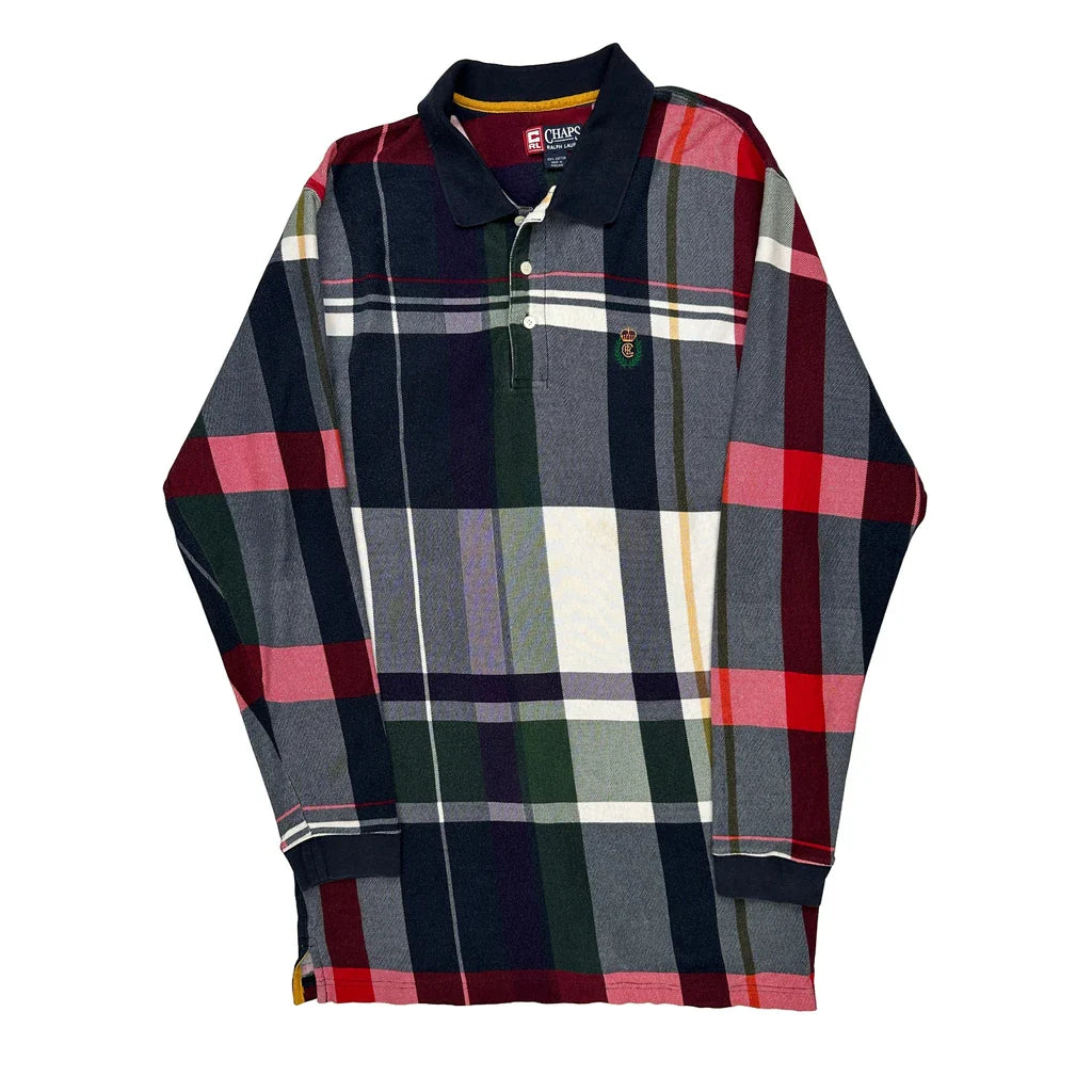 Chaps Ralph Lauren Checked Rugby Shirt - XL Multicoloured Cotton Refurbished - Thrifted (note: this is a term often used to describe second- refurbished available on Cerqular