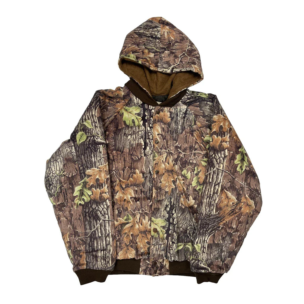 Clarkfield Camo Jacket - XL Green Polyester Refurbished - Thrifted (note: this is a term often used to describe second- refurbished available on Cerqular