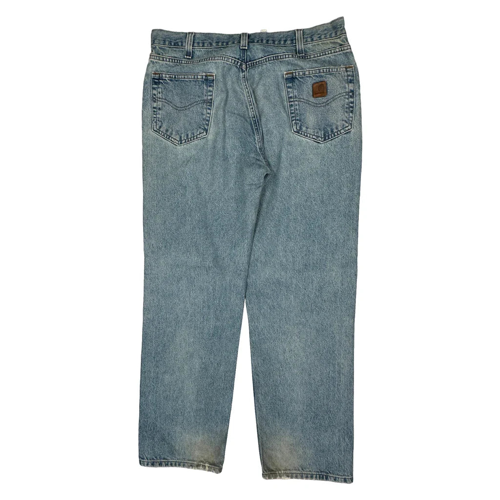 Carhartt Jeans - 36W 32L Light Wash Cotton Refurbished - Thrifted (note: this is a term often used to describe second- refurbished available on Cerqular