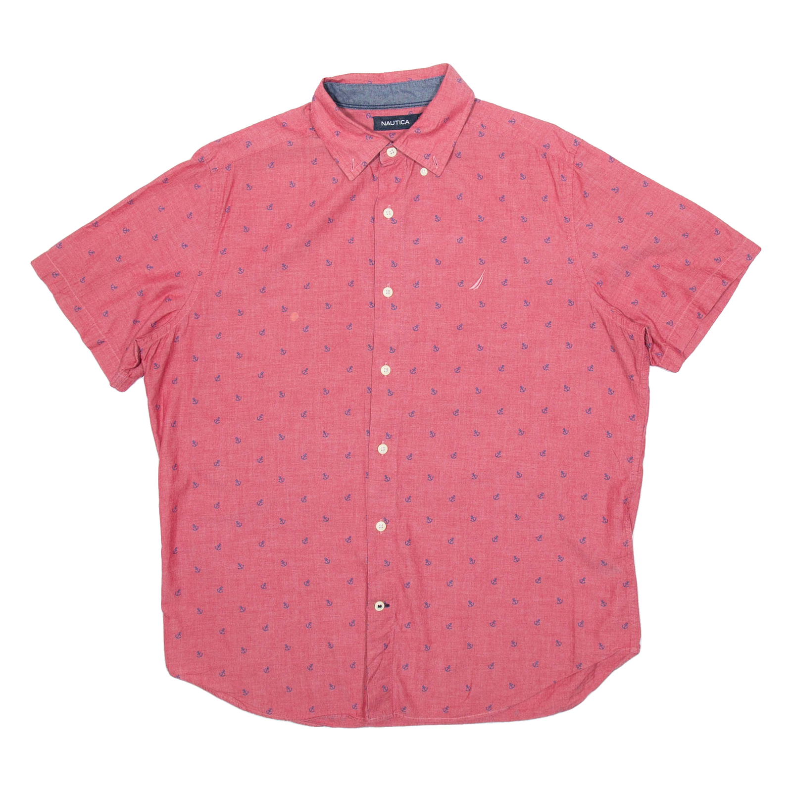 NAUTICA Anchor Mens Shirt Red Crazy Pattern M Refurbished - N/A refurbished available on Cerqular