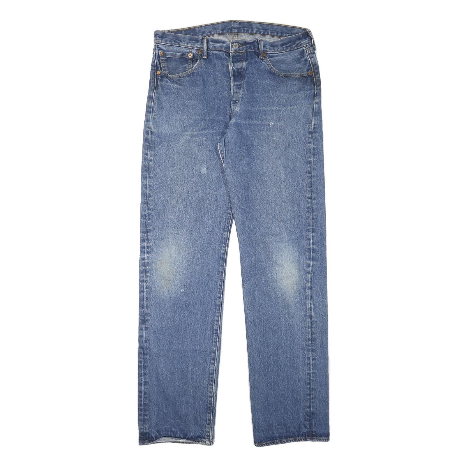 LEVI'S Mens Blue Regular Fit Straight Denim Jeans W33 L34 Classic Casual Refurbished - N/A refurbished available on Cerqular