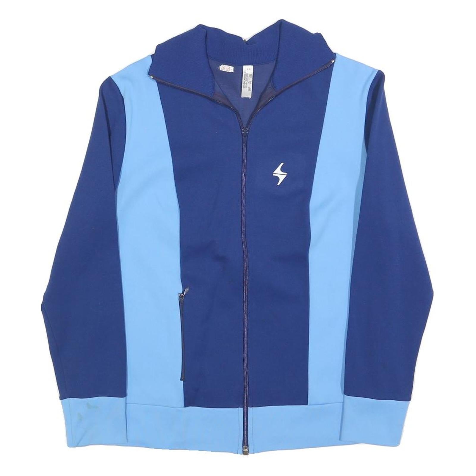 Womens Blue & Light Blue Casual Zip Up Polyester Blend Jacket M Plain Sporty Refurbished - N/A refurbished available on Cerqular