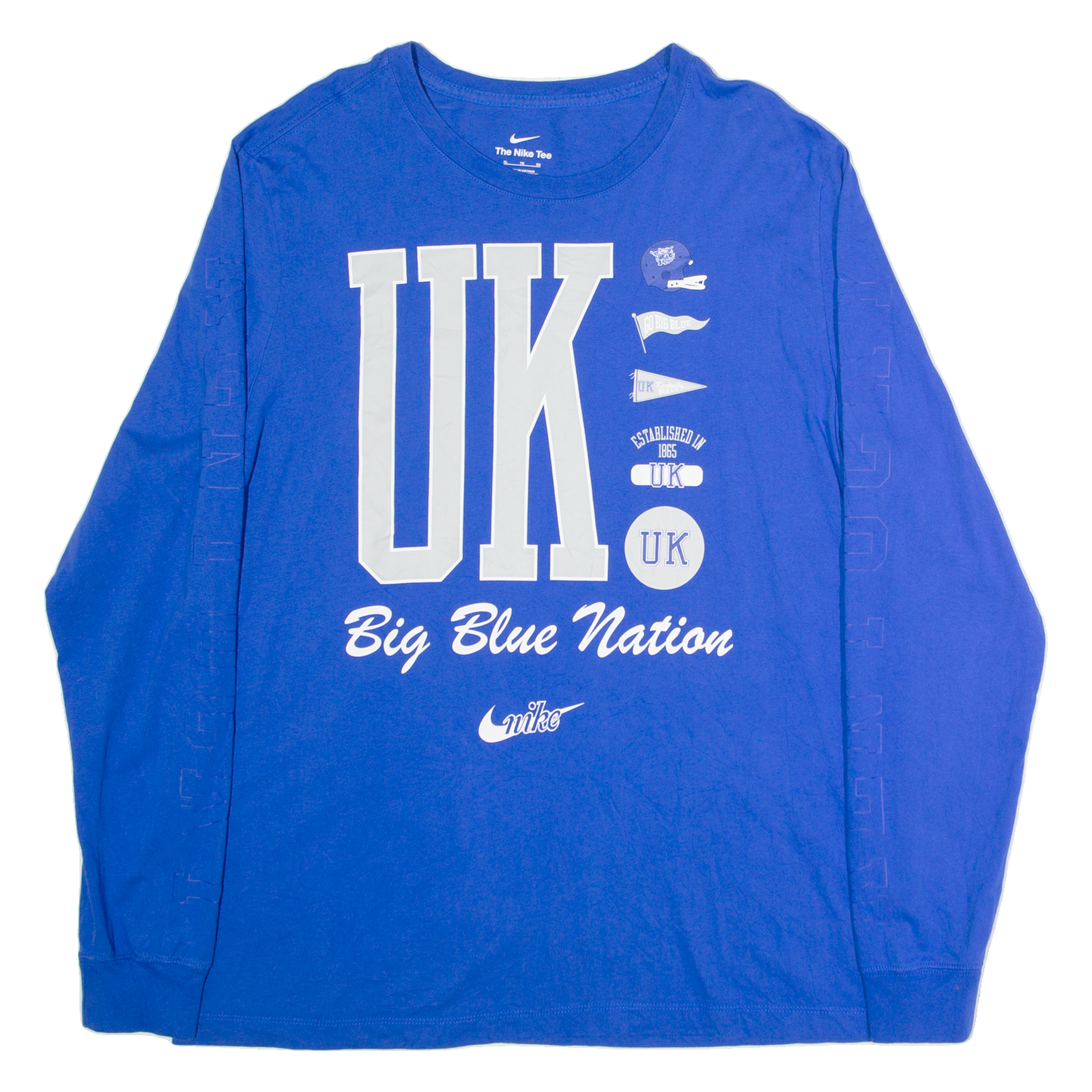 NIKE Big Blue Nation Mens T-Shirt Blue Long Sleeve USA XL Refurbished - N/A refurbished available on Cerqular