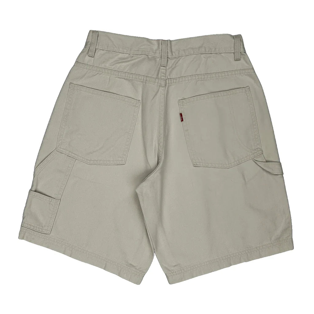 Levis Carpenter Shorts - 28W 8L Beige Cotton Refurbished - Thrifted (note: this is a term often used to describe second- refurbished available on Cerqular
