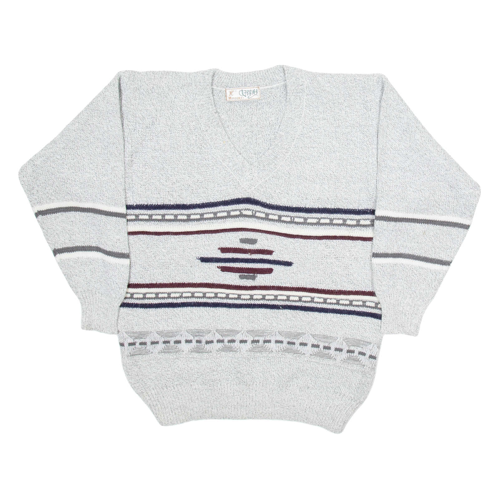 Buy HAODELI Mens Patterned Jumper Grey Striped V-Neck Tight Knit L Refurbished - $22.09 HAODELI Mens Patterned Jumper Grey Striped V-Neck Tight Knit L Refurbished - N/A refurbished available on Cerqular