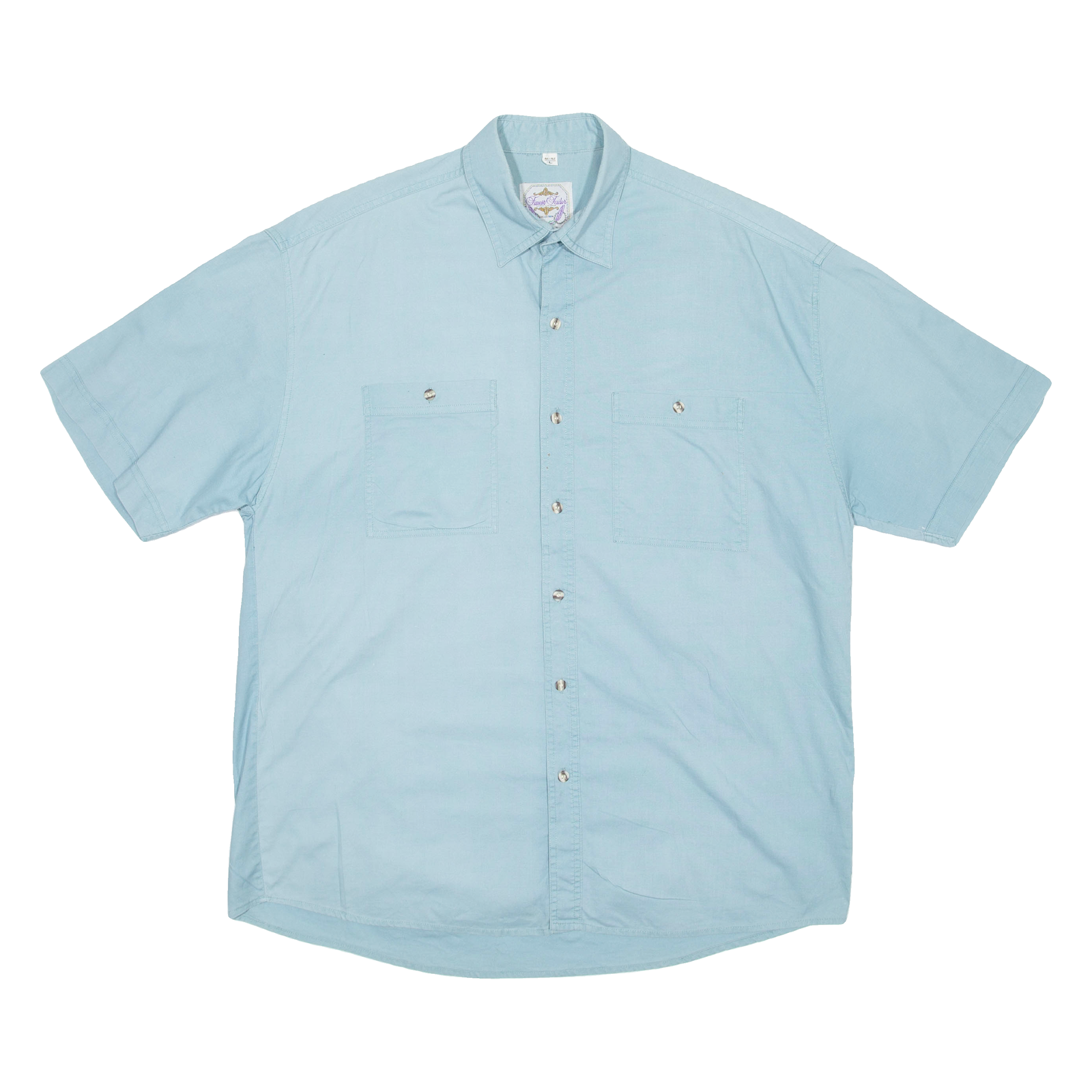 FINEST TAILOR Mens Plain Shirt Blue L Refurbished - N/A refurbished available on Cerqular