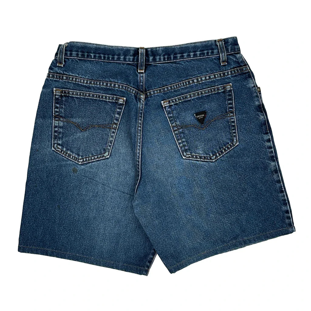 Guess Denim Shorts - 32W 8L Blue Cotton Refurbished - Thrifted (note: this is a term often used to describe second- refurbished available on Cerqular