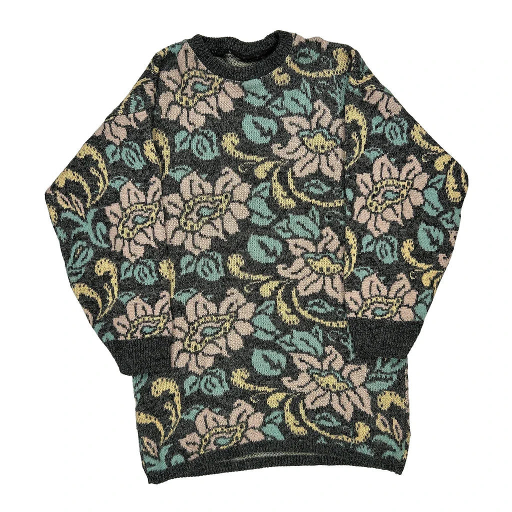 Unbranded Floral Jumper - Medium Multicoloured Acrylic Refurbished - Thrifted (note: this is a term often used to describe second- refurbished available on Cerqular