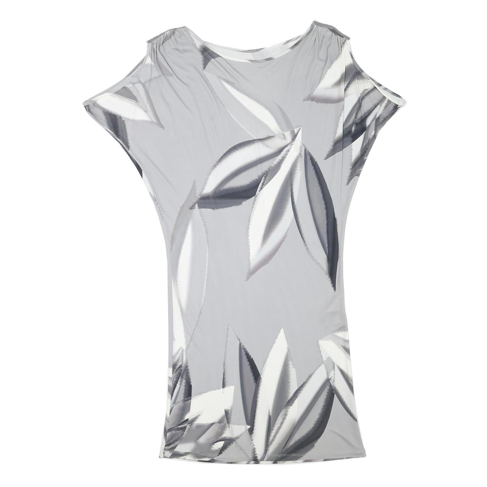 MARC CAIN Womens Grey & White Cold Shoulder Shift Dress Polyester Blend L Refurbished - N/A refurbished available on Cerqular
