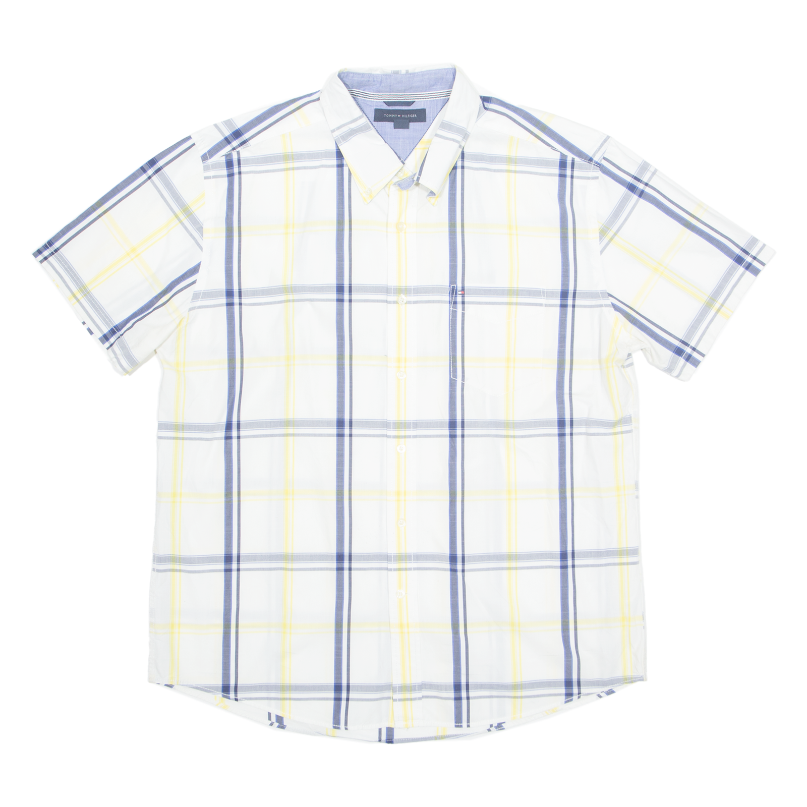 TOMMY HILFIGER Mens Shirt White Plaid XL Refurbished - N/A refurbished available on Cerqular