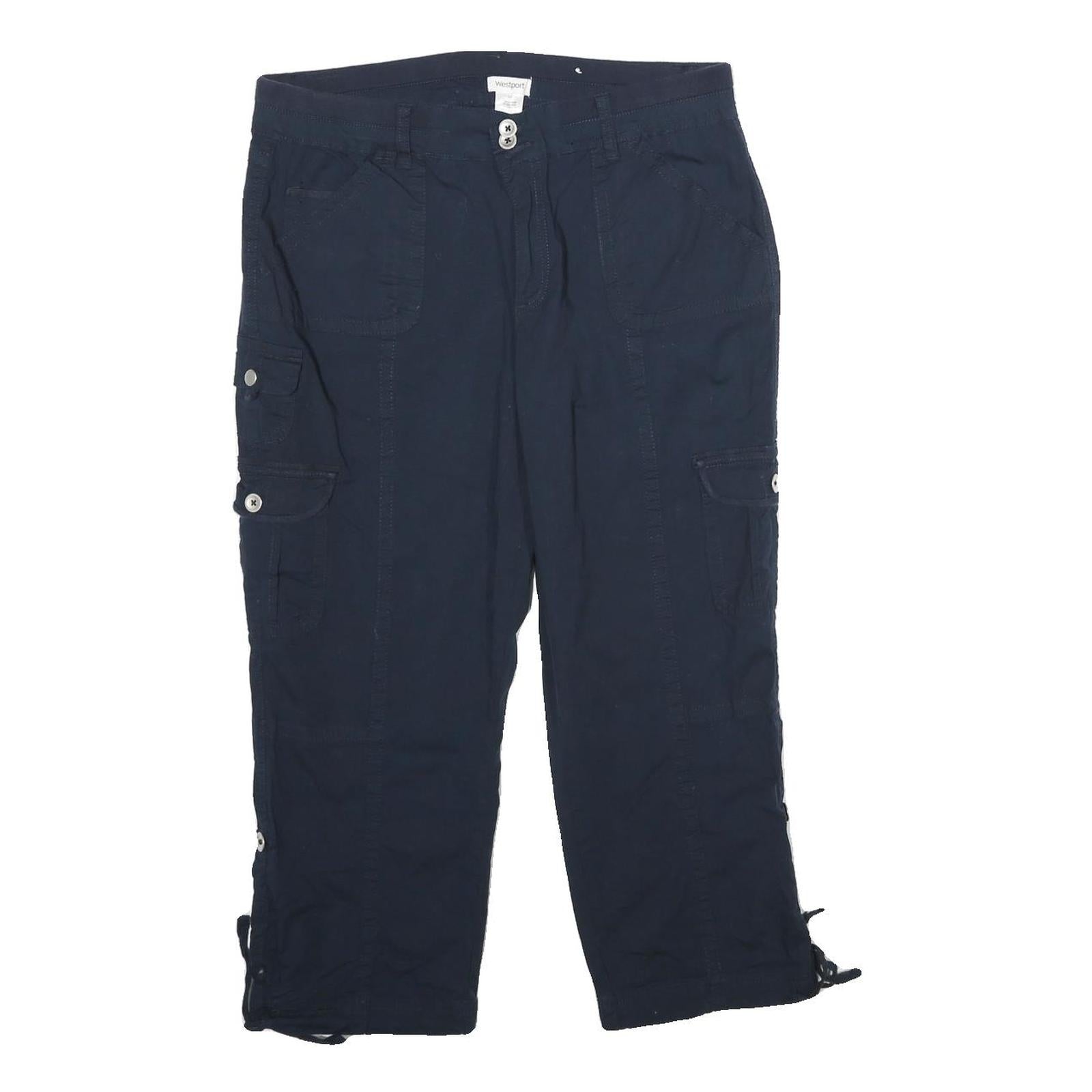 WESTPORT Womens Navy Blue Cargo Shorts UK 12 W32 Cotton Blend Comfort Style Refurbished - N/A refurbished available on Cerqular