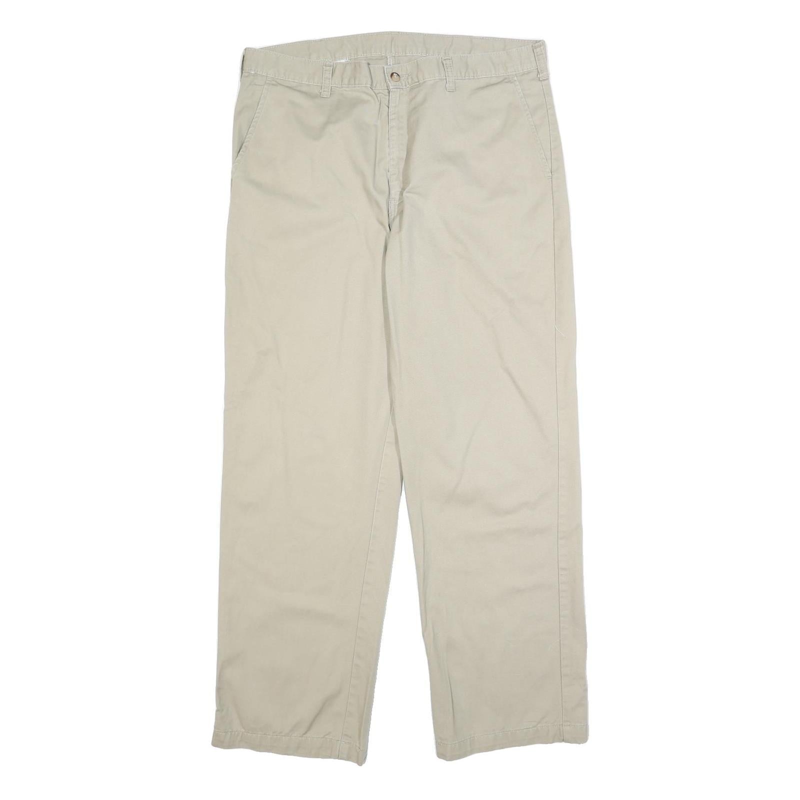 DICKIES Mens Cotton Beige Regular Straight Trousers W36 L32 Classic Workwear Zip Refurbished - N/A refurbished available on Cerqular