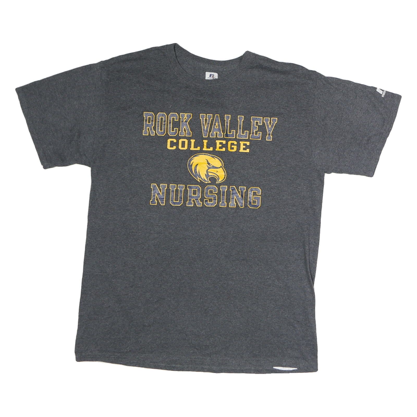 RUSSELL ATHLETIC Mens Grey Rock Valley College Nursing T-Shirt M Short Sleeve Refurbished - N/A refurbished available on Cerqular
