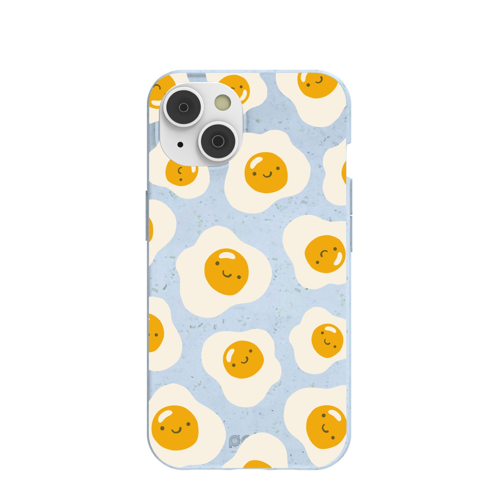 Powder Blue Sunny Side Up iPhone 14/16e Case Refurbished - Pela Case refurbished available on Cerqular