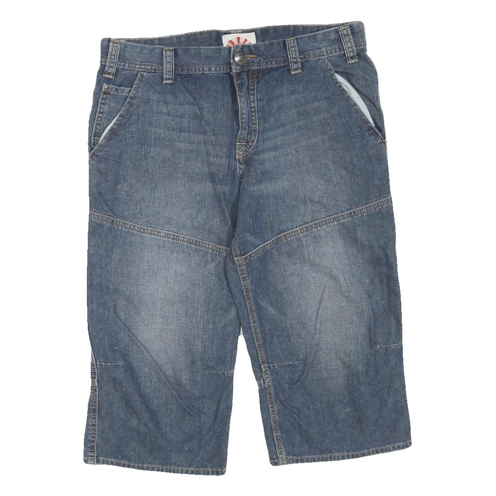 Mens Blue Denim Casual Shorts M W34 Cotton Blend Comfortable Relaxed Fit Refurbished - N/A refurbished available on Cerqular