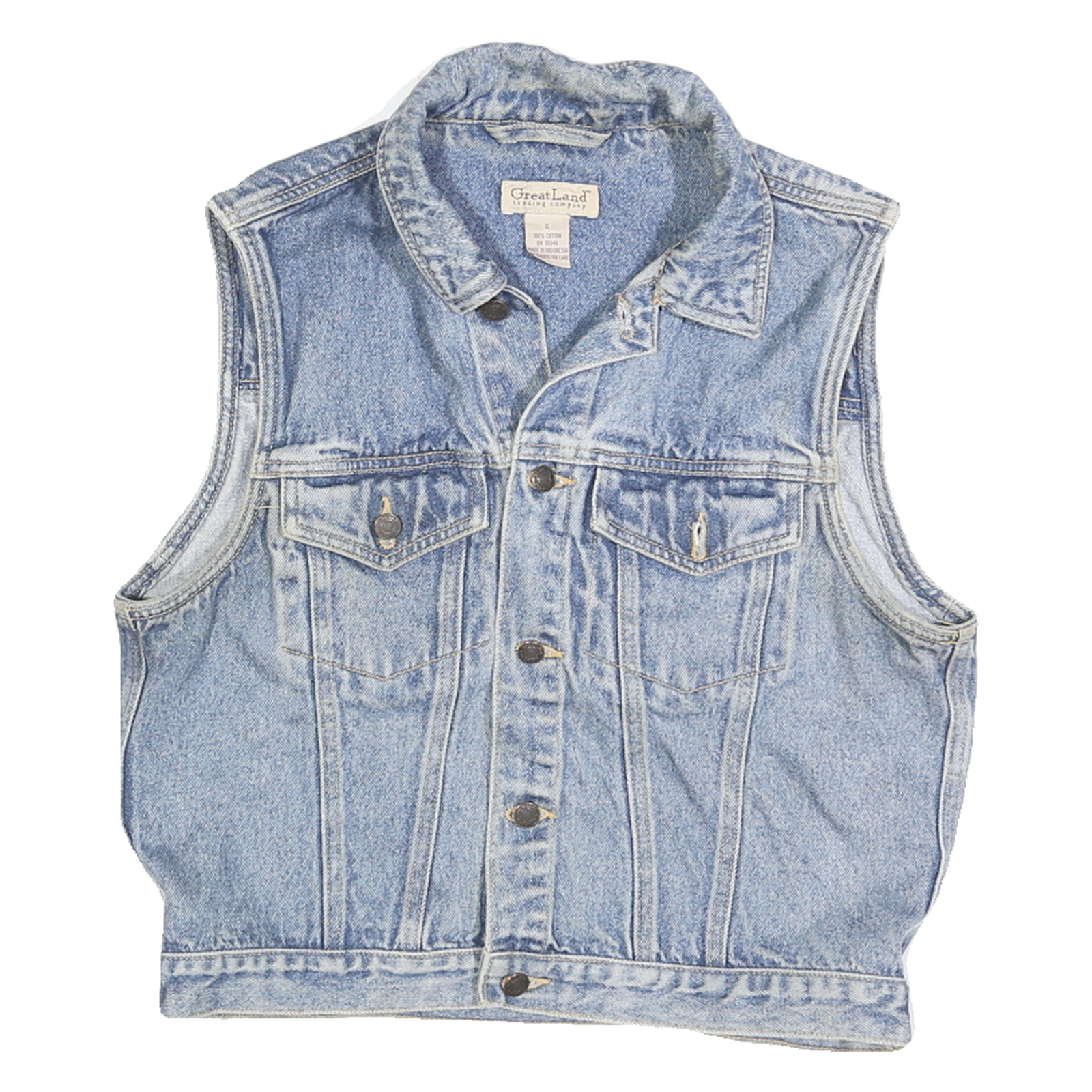 Buy GREAT LAND Womens Blue Denim Cotton Button Jacket S Sleeveless Classic Vest Refurbished - $36.39 GREAT LAND Womens Blue Denim Cotton Button Jacket S Sleeveless Classic Vest Refurbished - N/A refurbished available on Cerqular