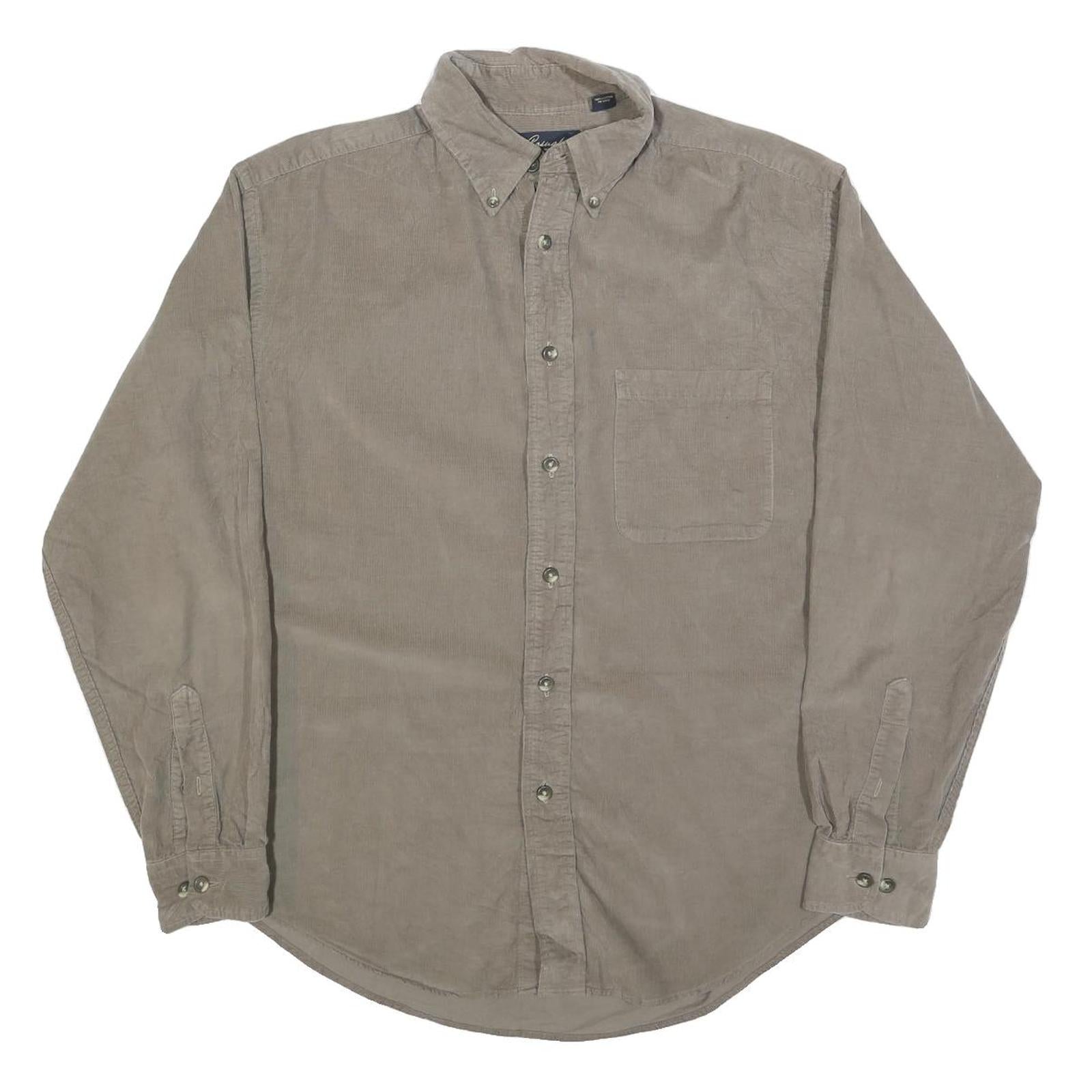 CASUALS Mens Beige Cotton Blend Button Down Shirt M Classic Fit Casual Wear Refurbished - N/A refurbished available on Cerqular