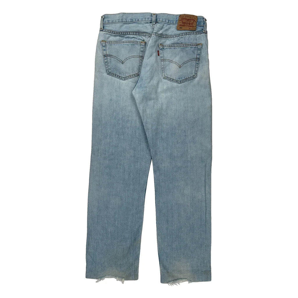 501 Levis Jeans - 32W 29L Light Wash Denim Refurbished - Thrifted (note: this is a term often used to describe second- refurbished available on Cerqular