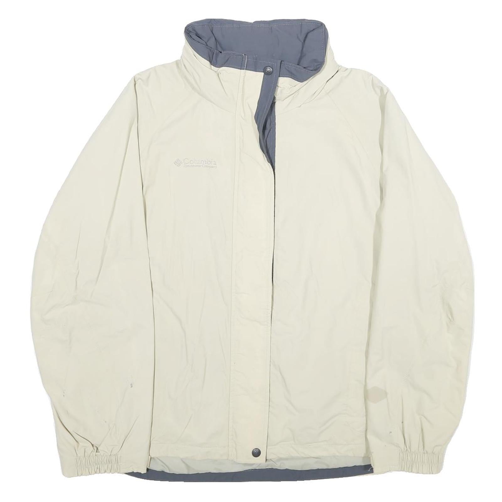 COLUMBIA Womens Cream Nylon Shell Jacket XL Outdoor Zip Plain Lightweight Water Refurbished - N/A refurbished available on Cerqular
