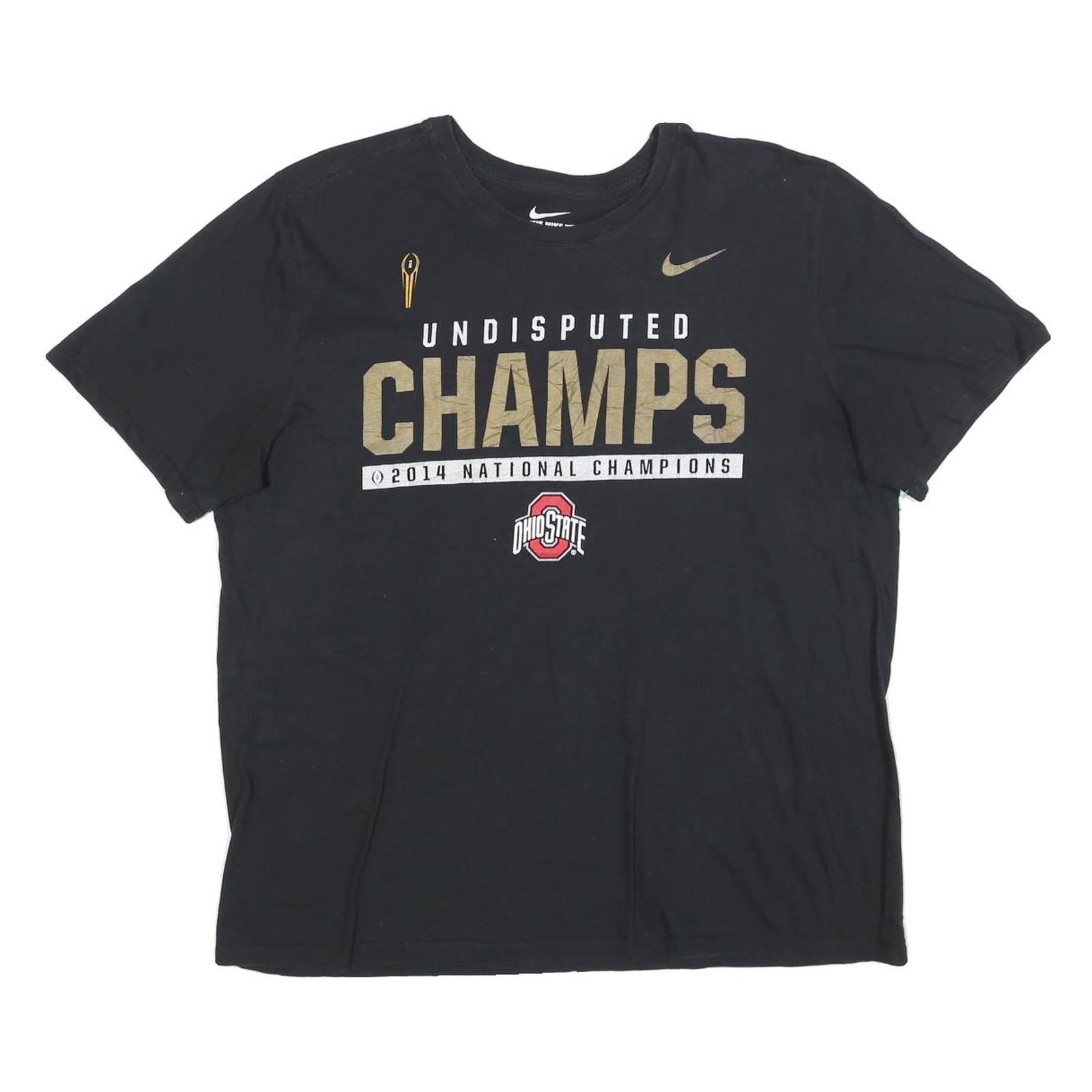 NIKE Mens Black Ohio State Undisputed Champs Graphic T-Shirt XL Crew Neck Short Refurbished - N/A refurbished available on Cerqular