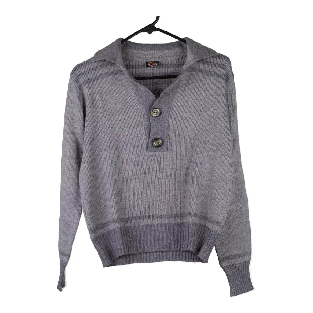 Buy Unbranded Collared Cardigan - Medium Grey Cotton Refurbished - $14.73 Unbranded Collared Cardigan - Medium Grey Cotton Refurbished - Thrifted (note: this is a term often used to describe second- refurbished available on Cerqular