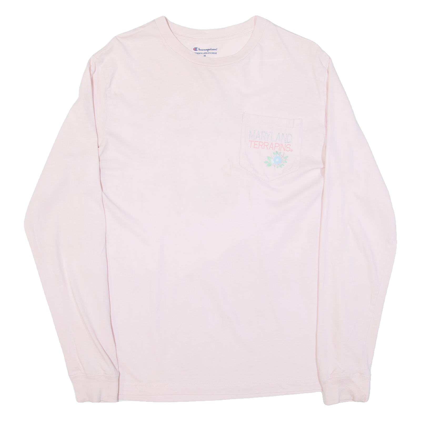CHAMPION Maryland Terrapins Womens T-Shirt Pink Long Sleeve USA M Refurbished - N/A refurbished available on Cerqular