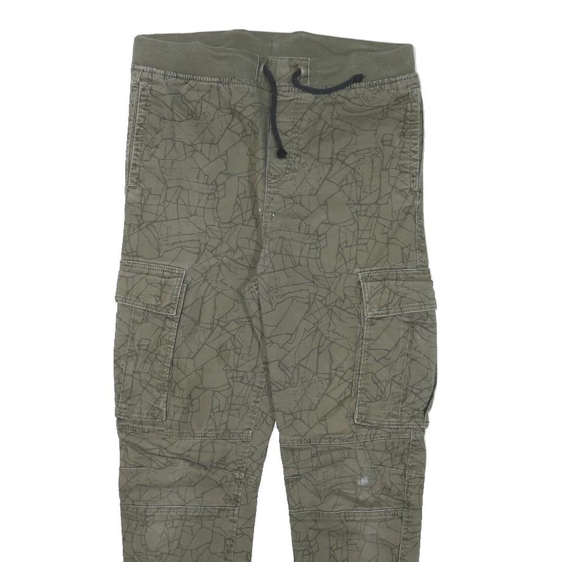 H&M Womens Cotton Blend Green Relaxed Cargo Trousers W28 L25 Drawstring Refurbished - N/A refurbished available on Cerqular