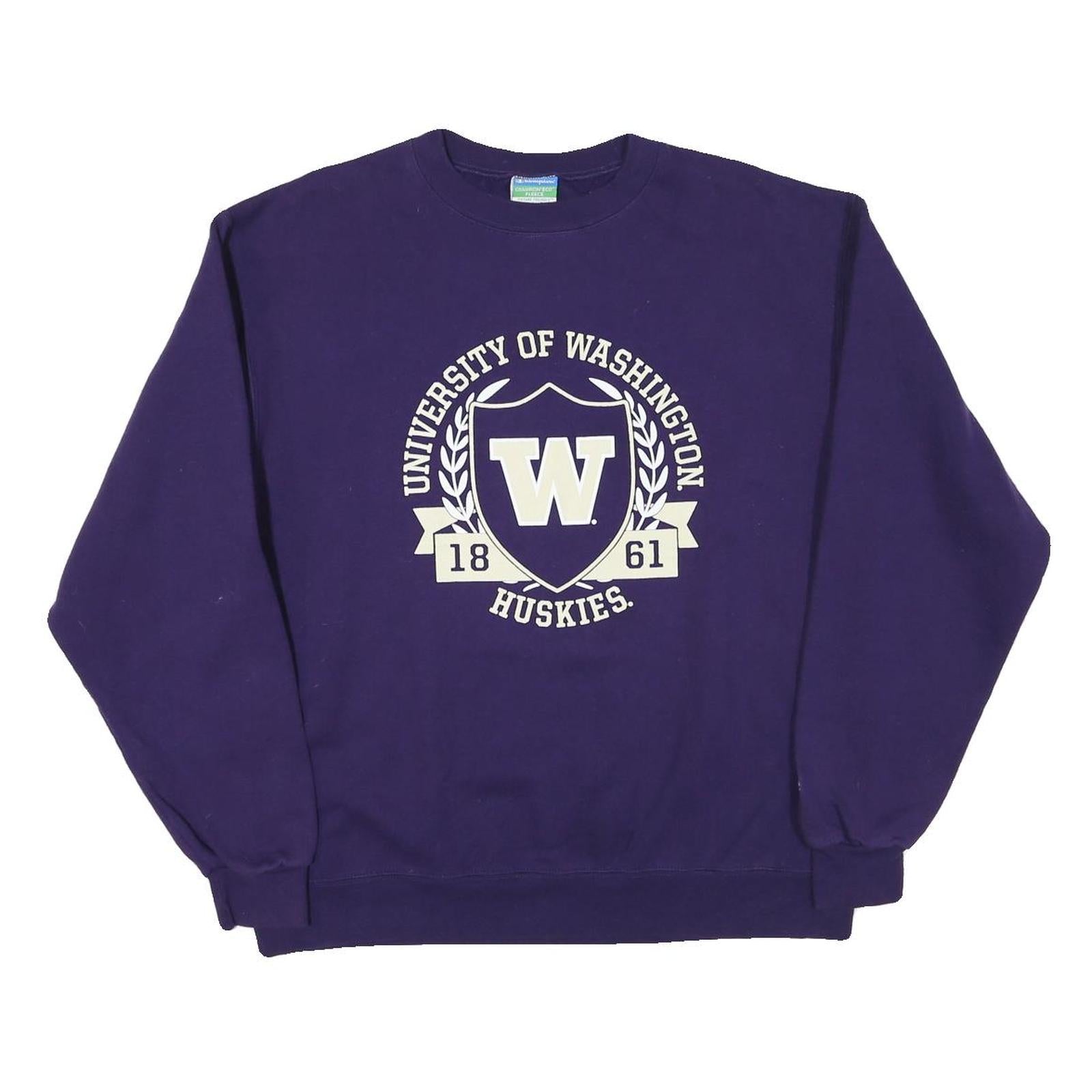 CHAMPION Mens Purple University Of Washington Crew Neck L Huskies Sweatshirt Refurbished - N/A refurbished available on Cerqular